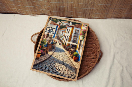 Rua Direita Wall Art Portugal Print Travel Poster Europe Decor Gift for Travelers Home Office Decor