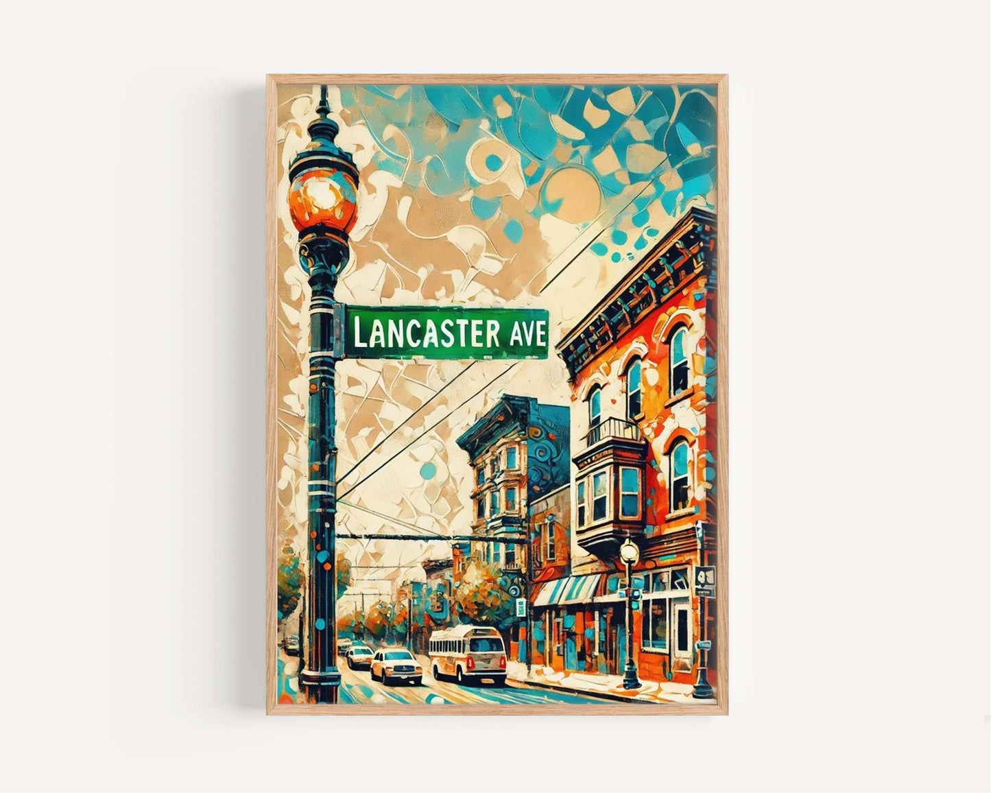 Lancaster Ave Print - Philadelphia Wall Art, Philly Travel Poster, Housewarming Gift, PA Artwork, Lancaster Avenue Decor
