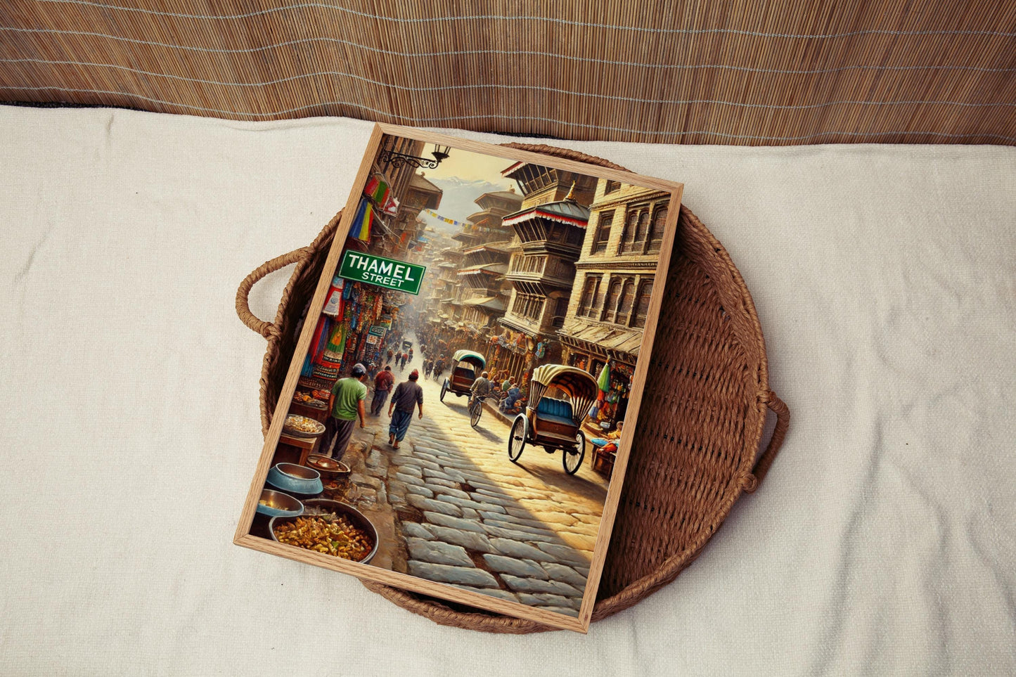 Kathmandu Nepal Art Print: Thamel Street Travel Poster