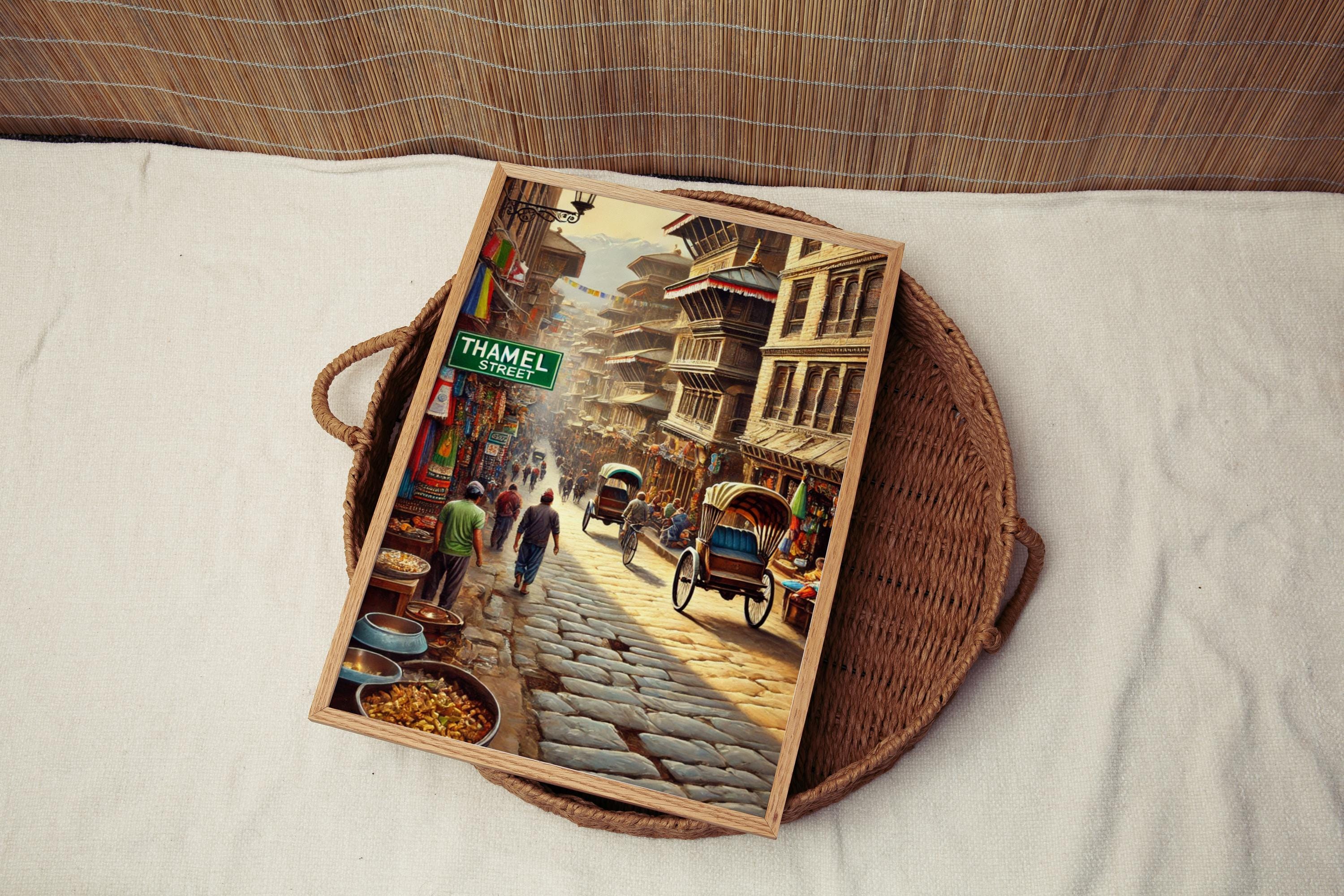 Thamel Street Print - Kathmandu, Nepal