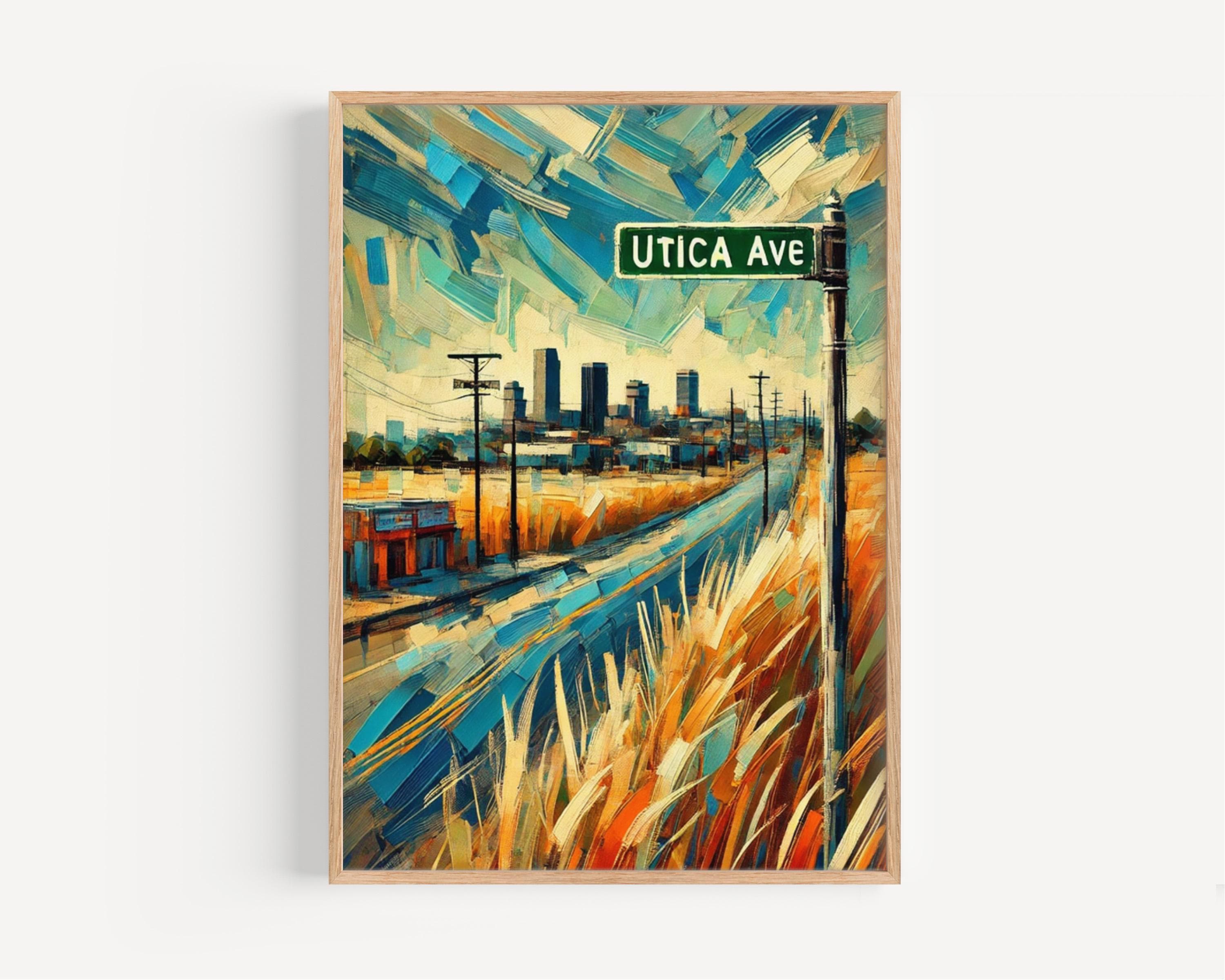 Utica Avenue Wall Art, Oklahoma Print, USA Art, “City” Gift, Travel Souvenir, Travel Poster,  “State” Art, PERSONALIZED GIFT