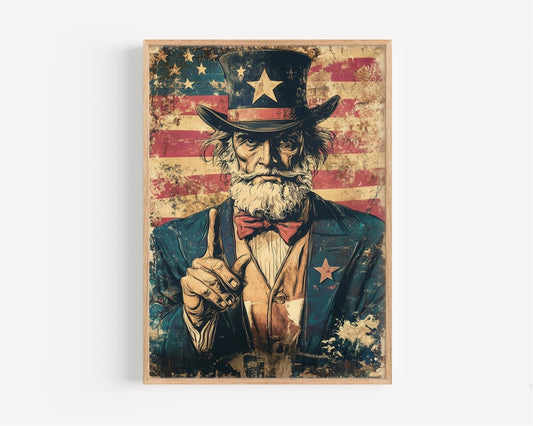 War Art Abstract USA Wall Art Patriotic American Independence Poster United States Home Decor