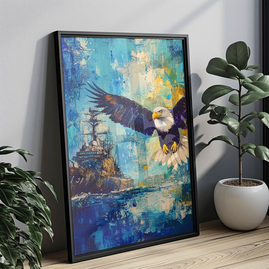 American Eagle Art | Abstract USA Wall Art Patriotic Poster | United States Independence Day Decor for Home