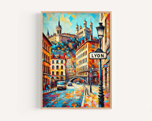 Lyon Art Print - French Wall Art, Travel Poster, European Cityscape, Housewarming Gift, Lyon Artwork, France Travel Decor