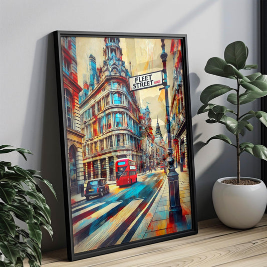 Fleet Street Wall Art Print, London Travel Poster, UK Gift, United Kingdom Decor, Housewarming Present, Fleet Street London Art
