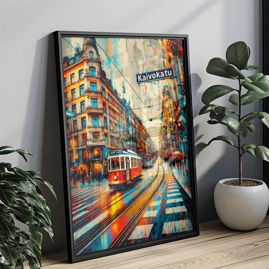 Kaivokatu Wall Art Print - Helsinki Travel Poster, Finland Souvenir, Housewarming Gift, Nordic Home Decor, Finnish Cityscape Art