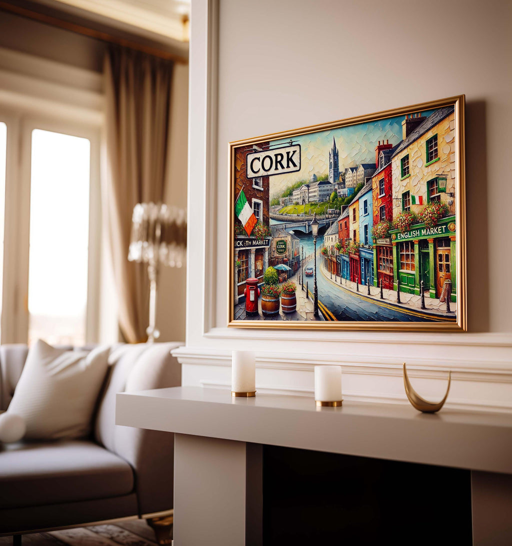 Cork City Map Wall Art - Cork, Ireland