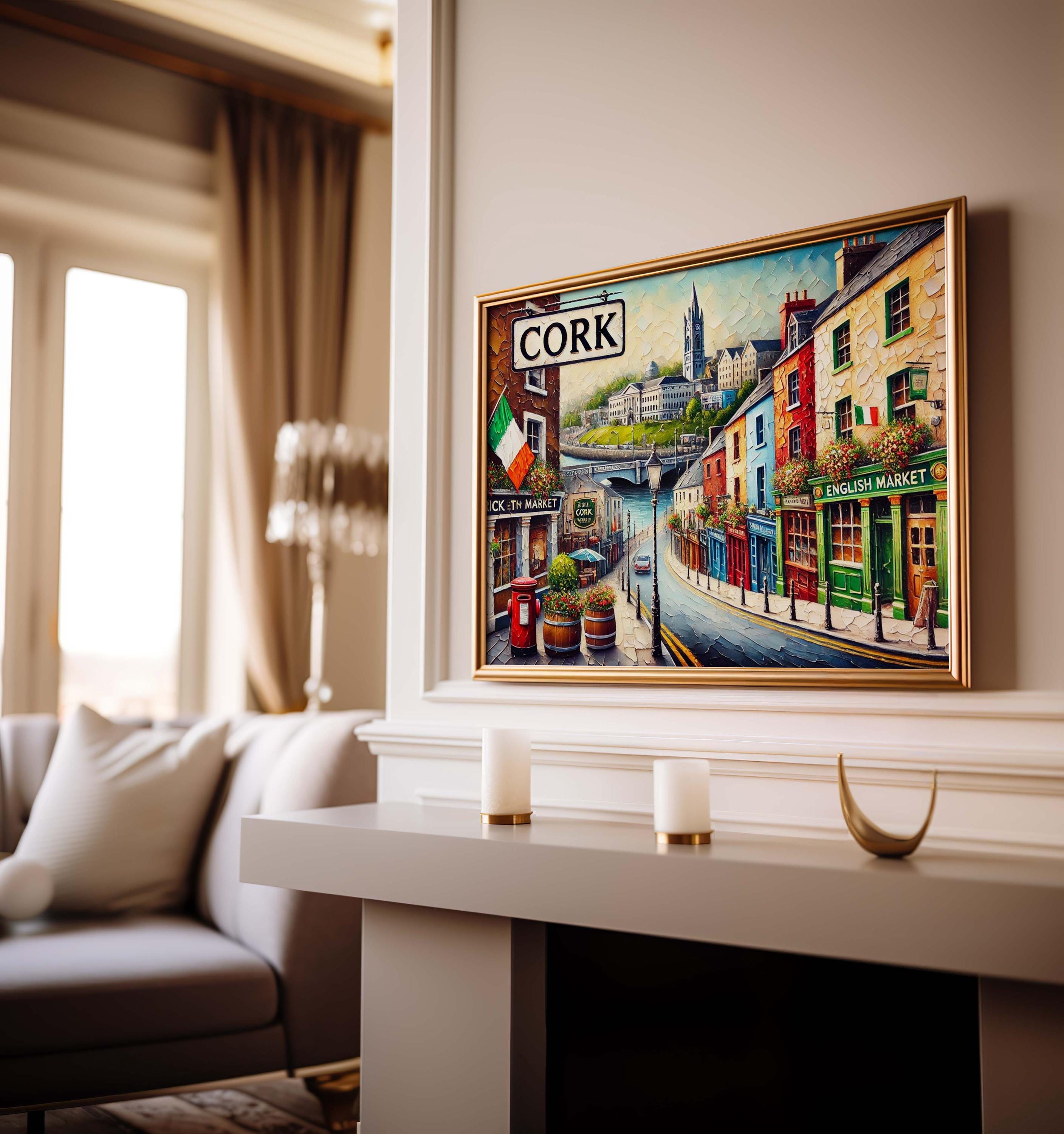 Cork City Map Wall Art - Cork, Ireland