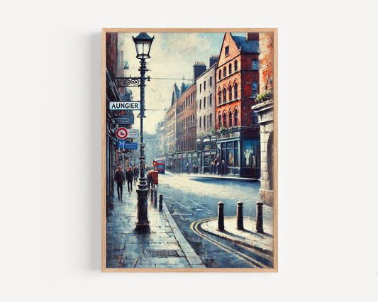 Aungier Street Dublin Print: Ireland Travel Poster, Cityscape Wall Art