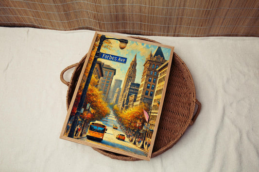 Forbes Avenue Pittsburgh Art Print: Pennsylvania Travel Poster