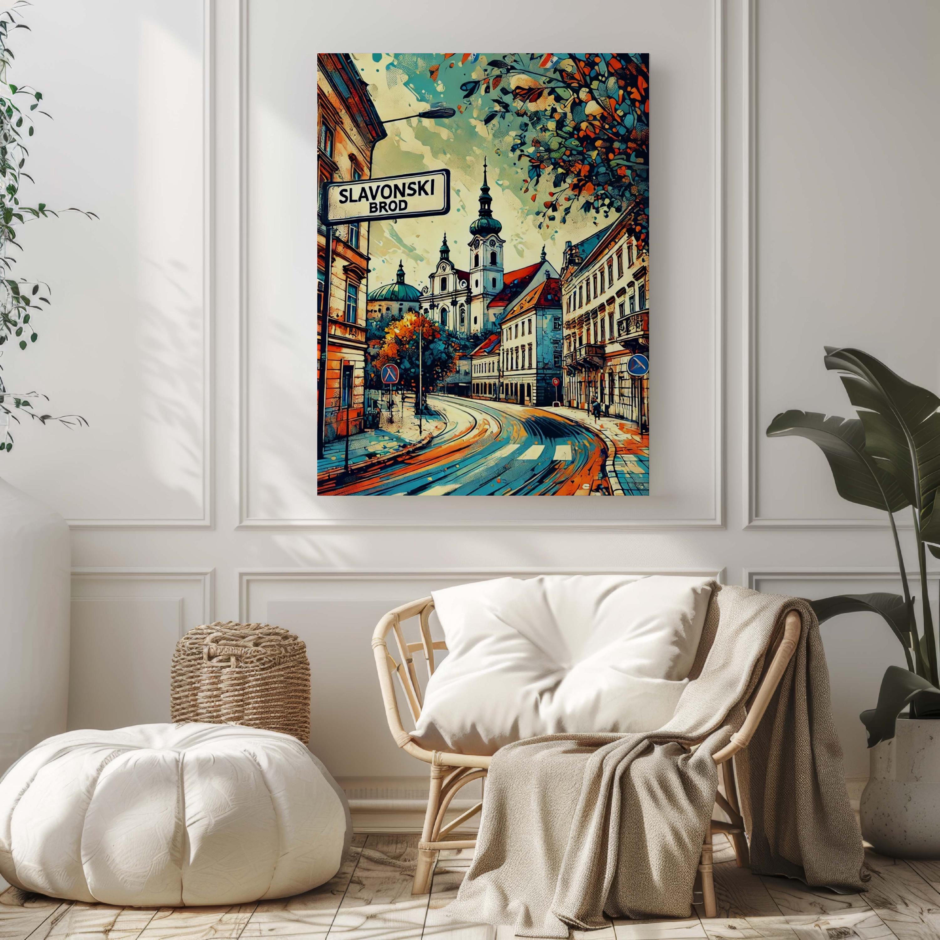 Slavonski Brod Cityscape Poster - Slavonski Brod, Croatia