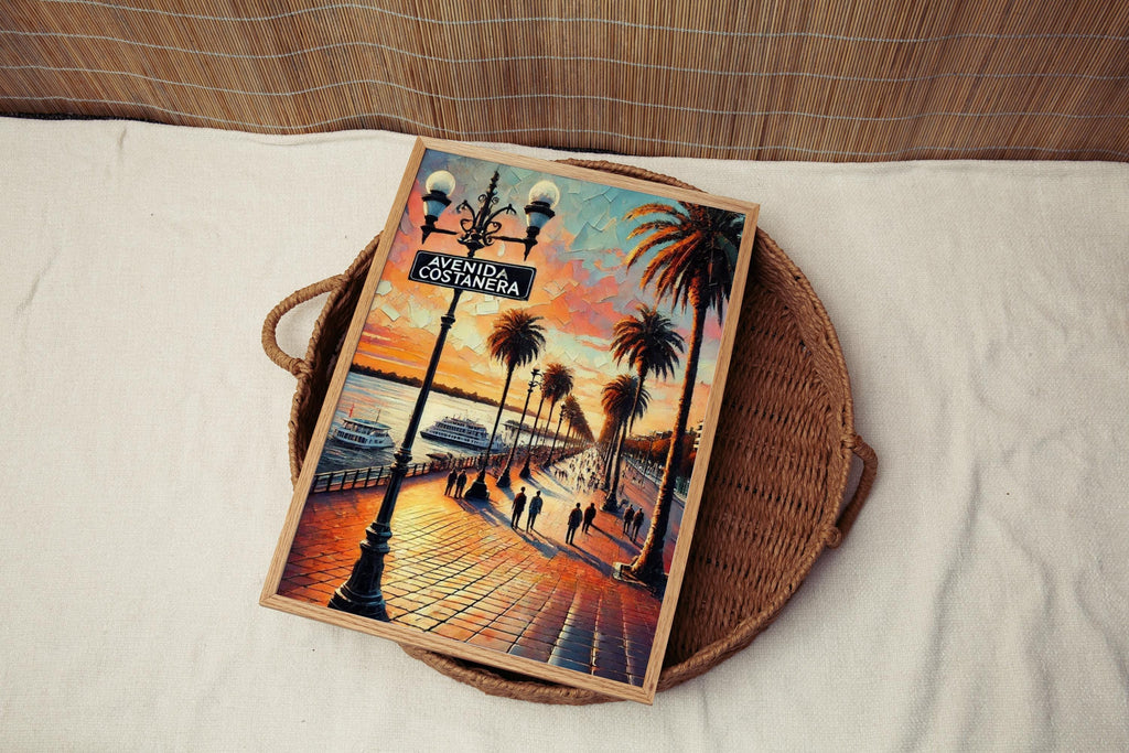 Paraguay Avendia Costanera Wall Art Print – South American Travel Poster, Housewarming Gift, Unique Paraguay Home Decor