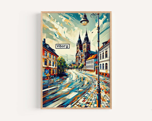 Viborg Art Print - Denmark City Wall Art, Travel Poster, European Artwork, Housewarming Gift, Scandinavian Home Decor