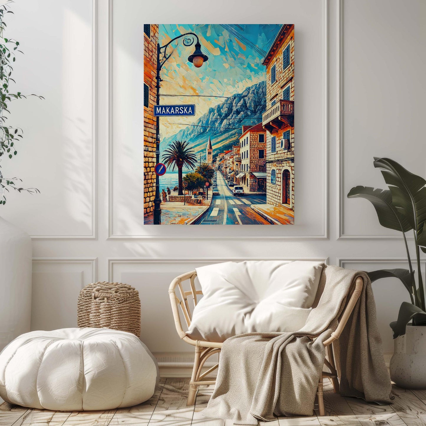 Makarska Art - Croatian City Wall Print, Travel Poster, Europe Coastal Decor, Housewarming Gift, Makarska Travel Art