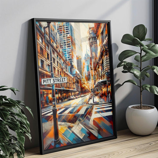 Pitt Street Wall Art Sydney Print Travel Poster Australia Gift Housewarming Decor Modern Cityscape Illustration