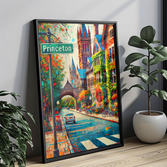 New Jersey Princeton Wall Art Print, Travel Poster & American Art Decor, New Jersey Gift, Housewarming Present