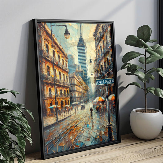 Wall Art Calle Madero Print Mexico City Travel Poster Vintage Mexico Gift & Housewarming Decor