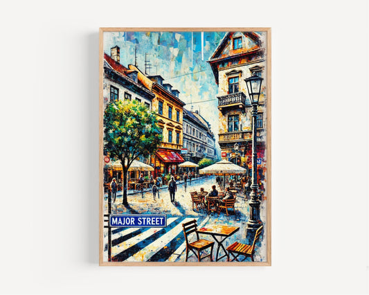 Tihany Wall Art Major Street Print Travel Poster Hungary Artwork Housewarming Gift Tihany Decor