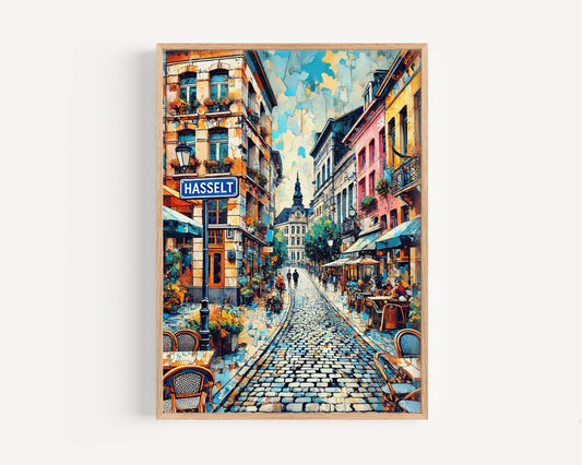 Hasselt Art Wall Decor, Belgium City Print, Travel Poster, European Wall Art, Hasselt Gift, Housewarming Decor, Belgium Travel Print