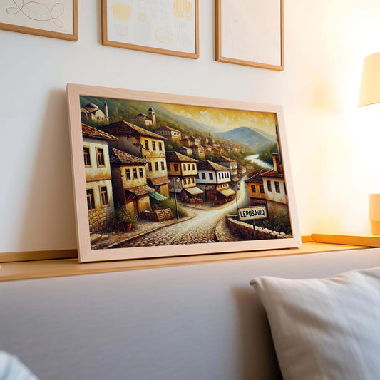 Leposaviq Art Print - Kosovo Travel Poster, Europe Wall Art, Housewarming Gift, Leposaviq City Map Decor, Unique Travel Home Decoration