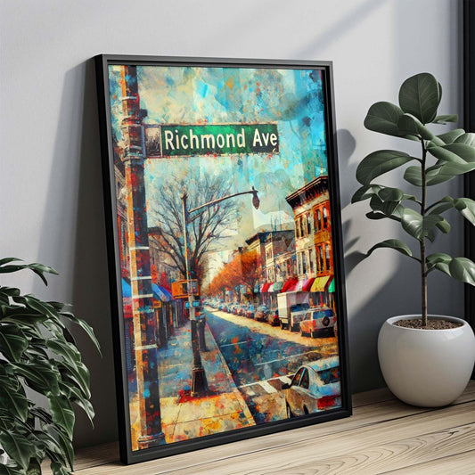 Richmond Ave Print Staten Island Art Travel Poster NYC Wall Art Housewarming Gift Unique Travel Print