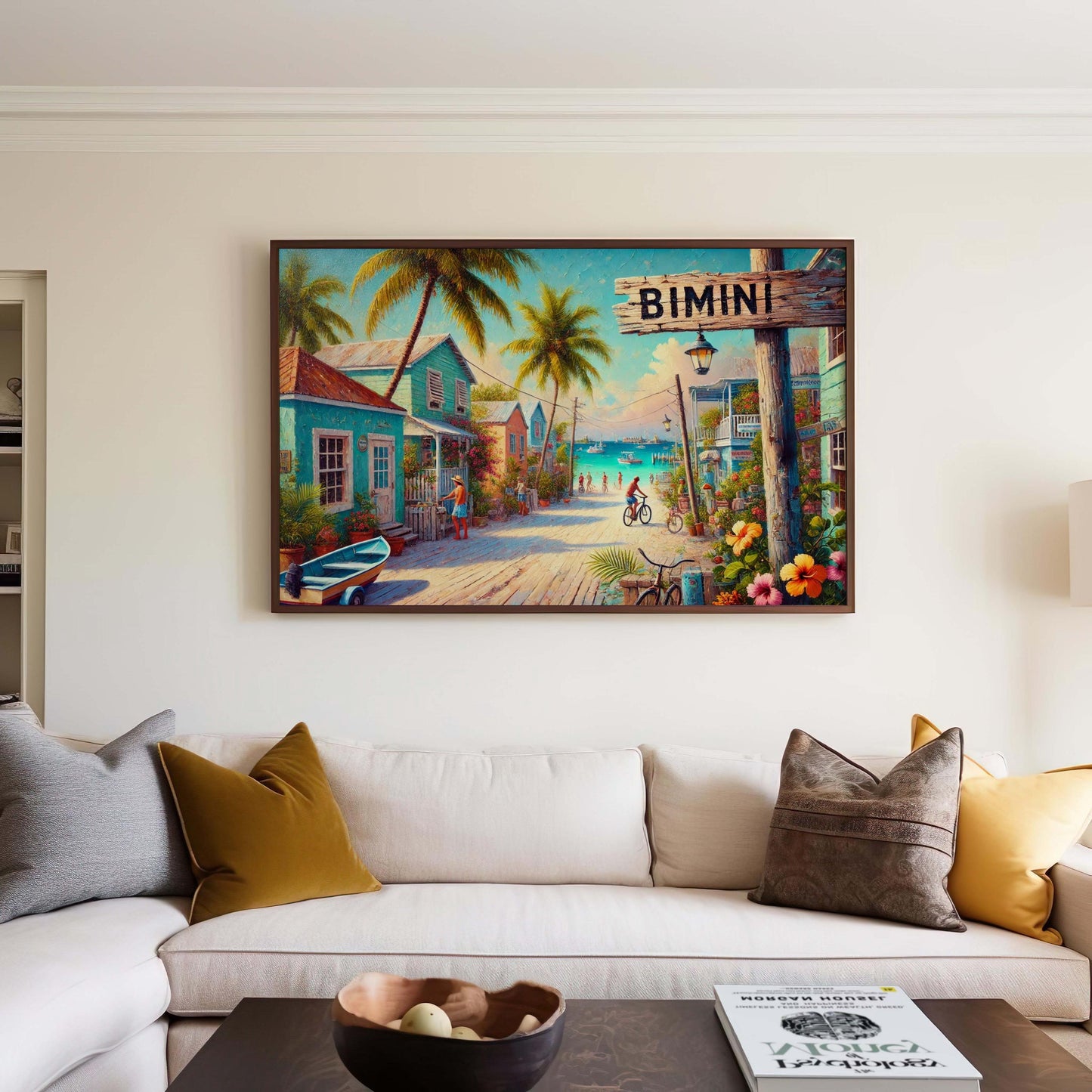 Bimini Island Print: Caribbean Beach Scene, Bahamas Travel Poster