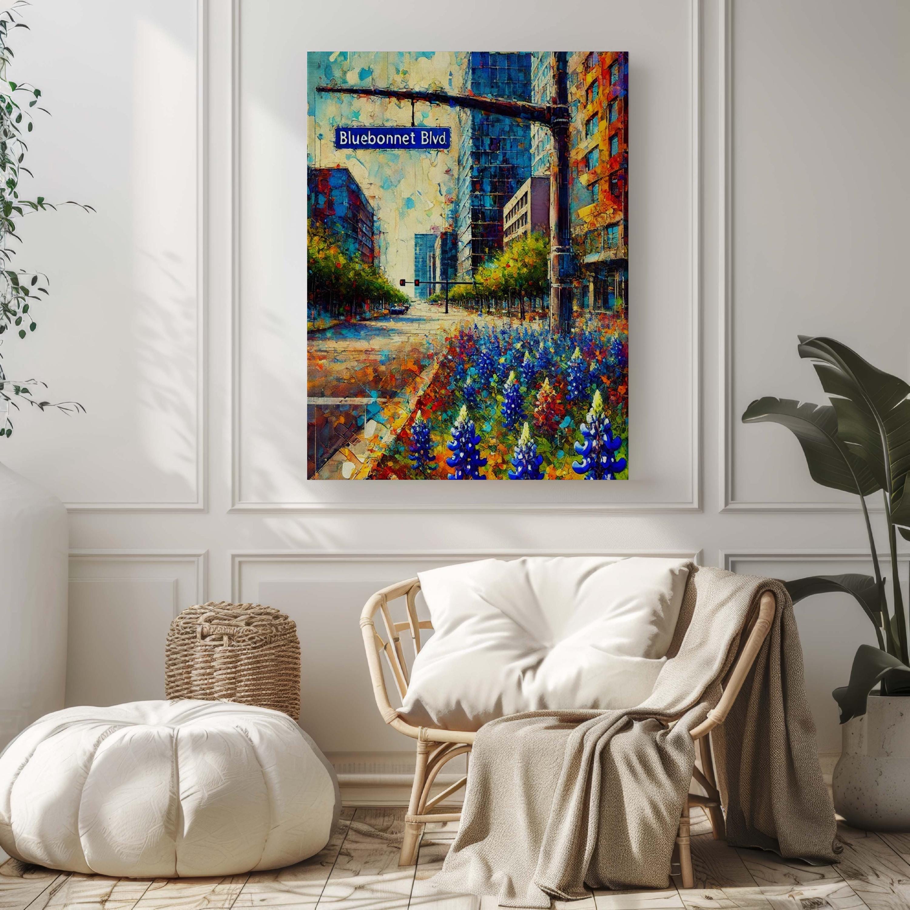 Bluebonnet Blvd Print - Baton Rouge, Louisiana, USA