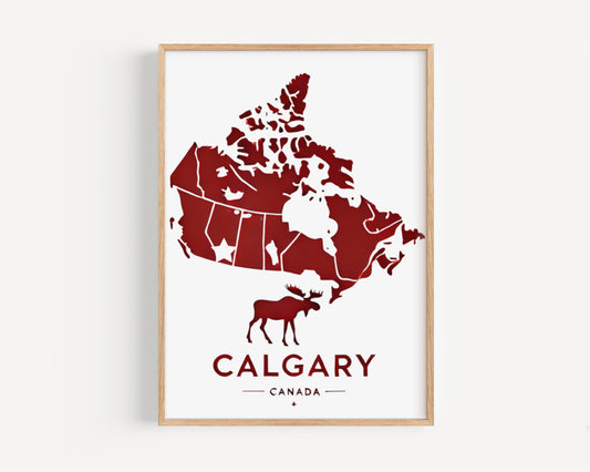 Canada Calgary Wall Art Print – Vintage Map Poster, Travel & Home Decor, College Dorm Decoration, Unique Housewarming Gift
