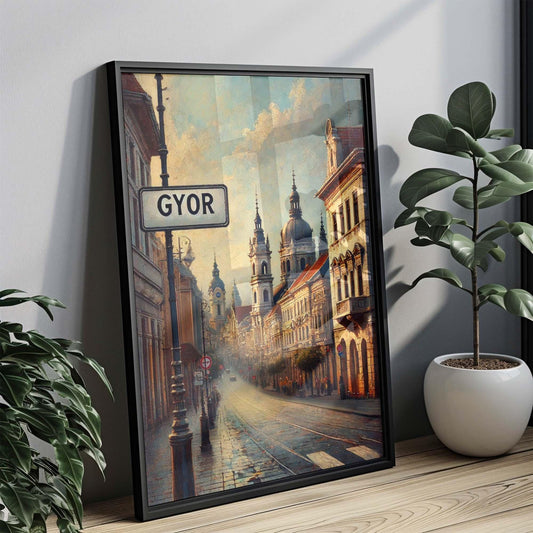 Gyor Art Print - Hungary City Wall Decor, Travel Poster, European Gift, Housewarming & Home Decoration, Gyor Travel Souvenir