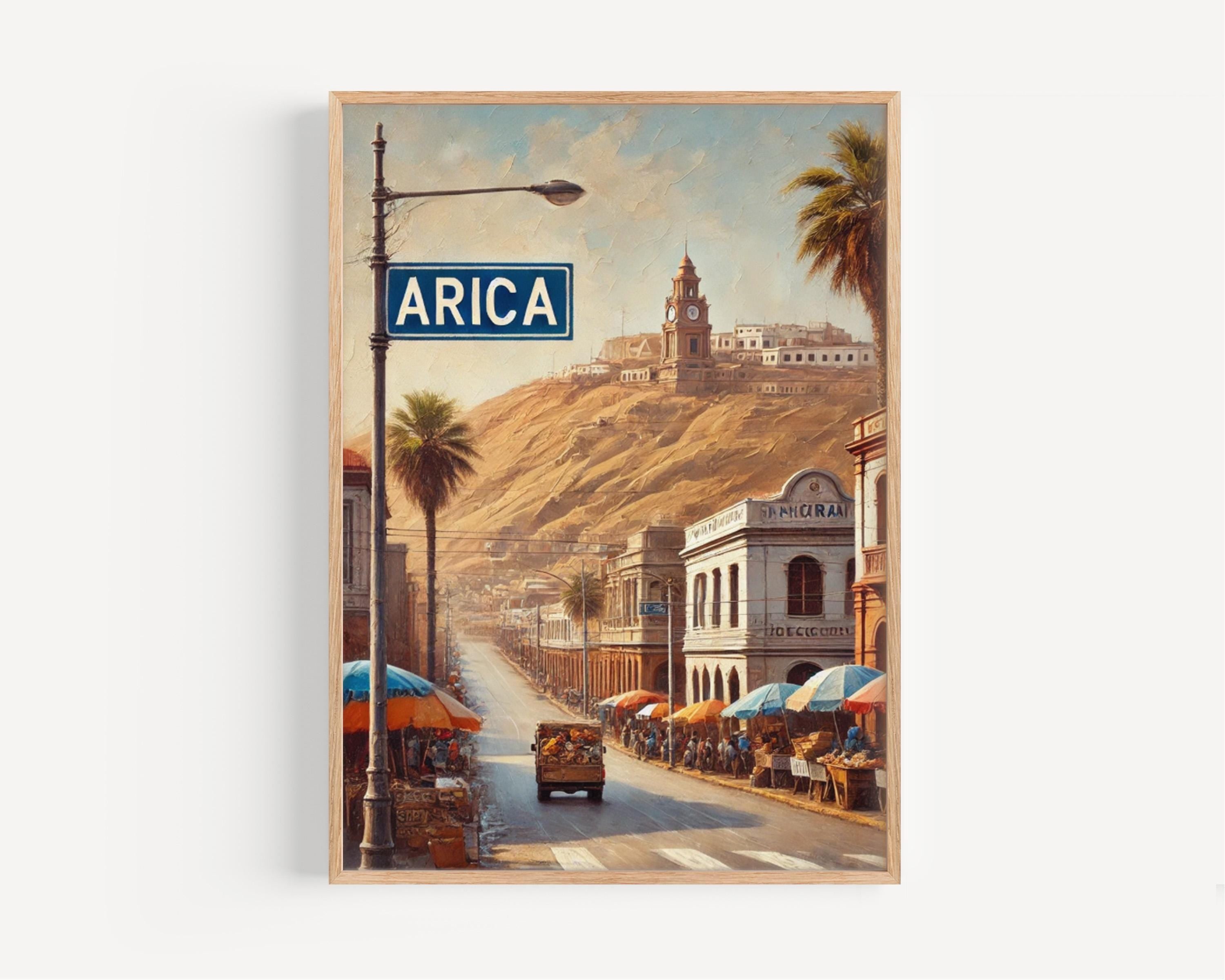 Chile Wall Art Arica Print Travel Poster South American Gift Housewarming Decor Chile Souvenir Map Artwork