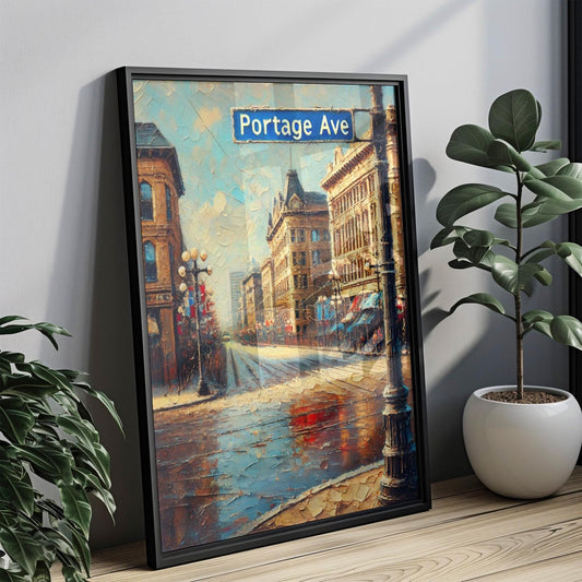 Wall Art Portage Ave Winnipeg Print, Canadian Travel Poster, Home Decor, Housewarming Gift, Urban Cityscape, Modern Wall Decor