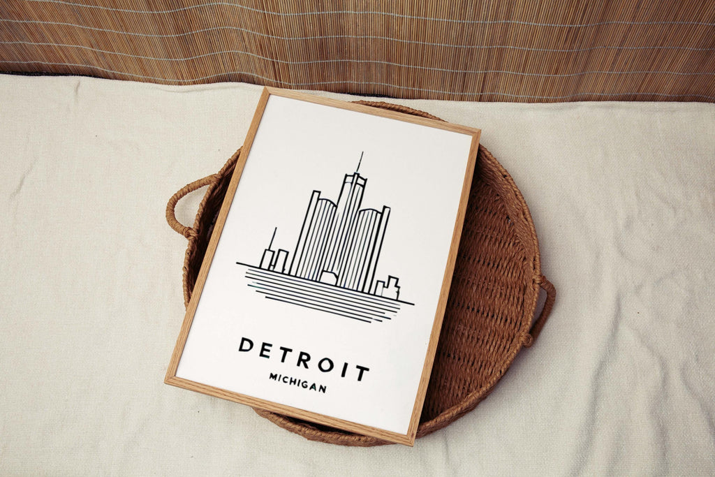 Detroit Map Print - Detroit, Michigan, USA