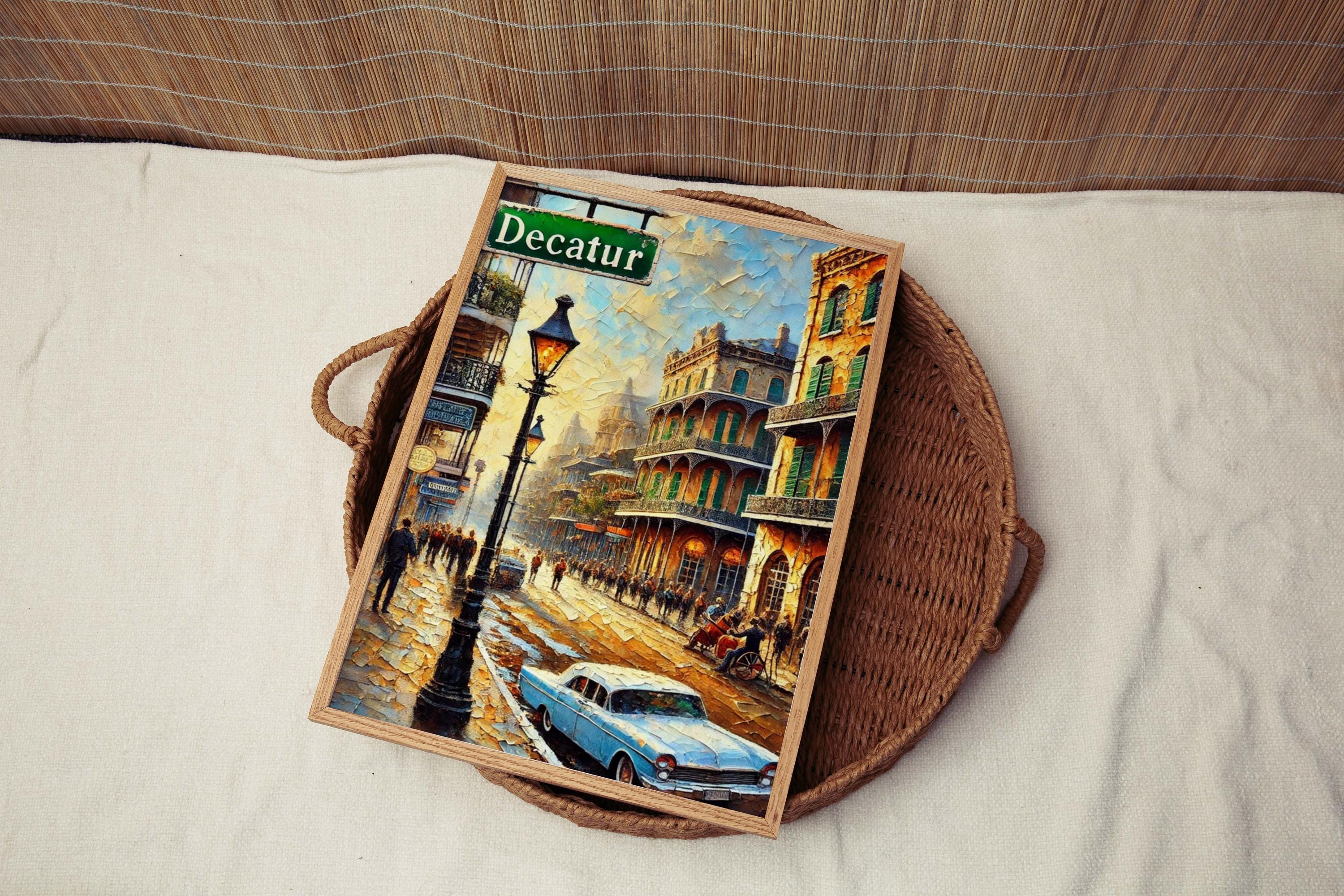 Decatur Street Print Vintage - New Orleans, Louisiana, USA