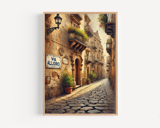Via Alloro Palermo Print: Italy Travel Art, Sicily Souvenir
