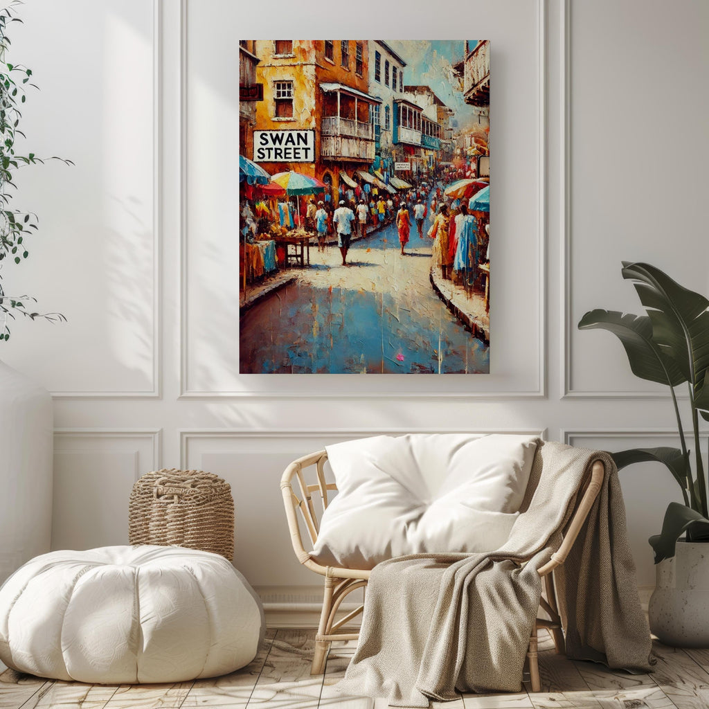 Swan Street Print Vibrant - Bridgetown, Barbados