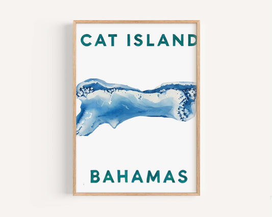 Cat Island Print - Bahamas Wall Art, Cat Island Decor, Travel Poster, Housewarming & College Gift, Tropical Home Art, Bahamas Gift Idea