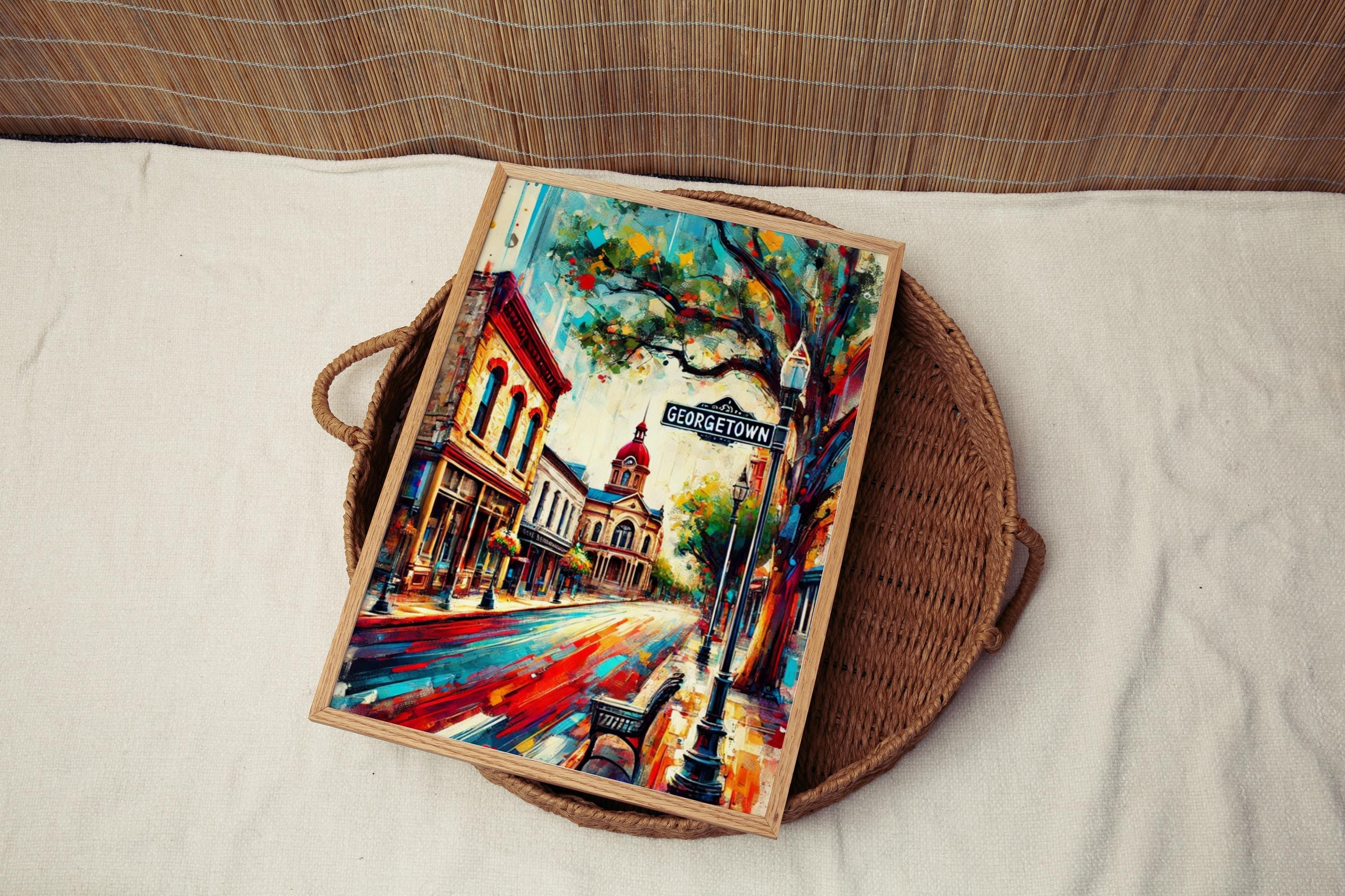 Georgetown Wall Art Vintage - Georgetown, Texas, USA