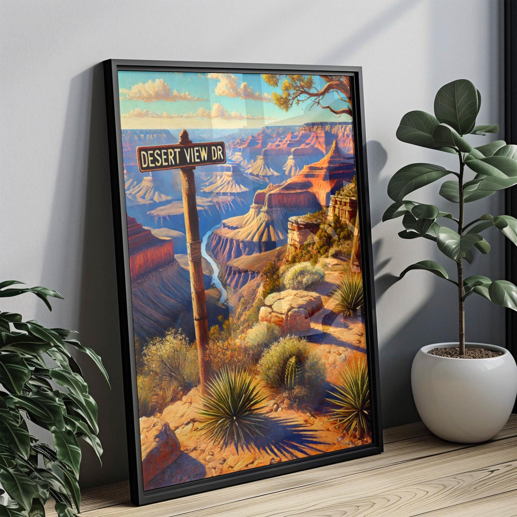 Desert View Drive Wall Art Grand Canyon Print Arizona Travel Poster Gift Rustic Home Decor