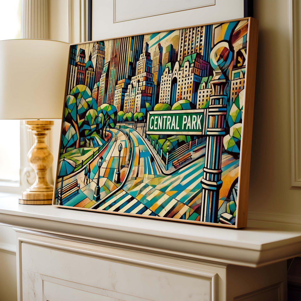 Central Park Print: Manhattan Wall Art, New York City Travel Poster, NYC Gift, Housewarming Decor, Urban Landscape Illustration