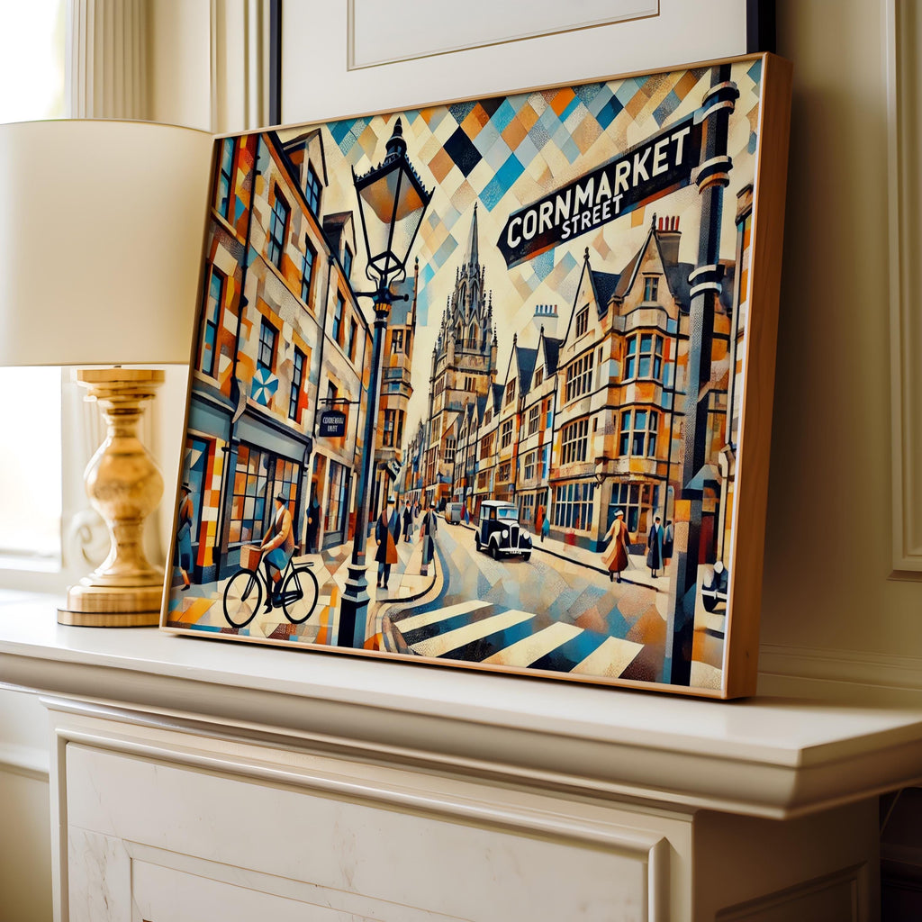 Cornmarket Street Cityscape Print - Oxford, United Kingdom