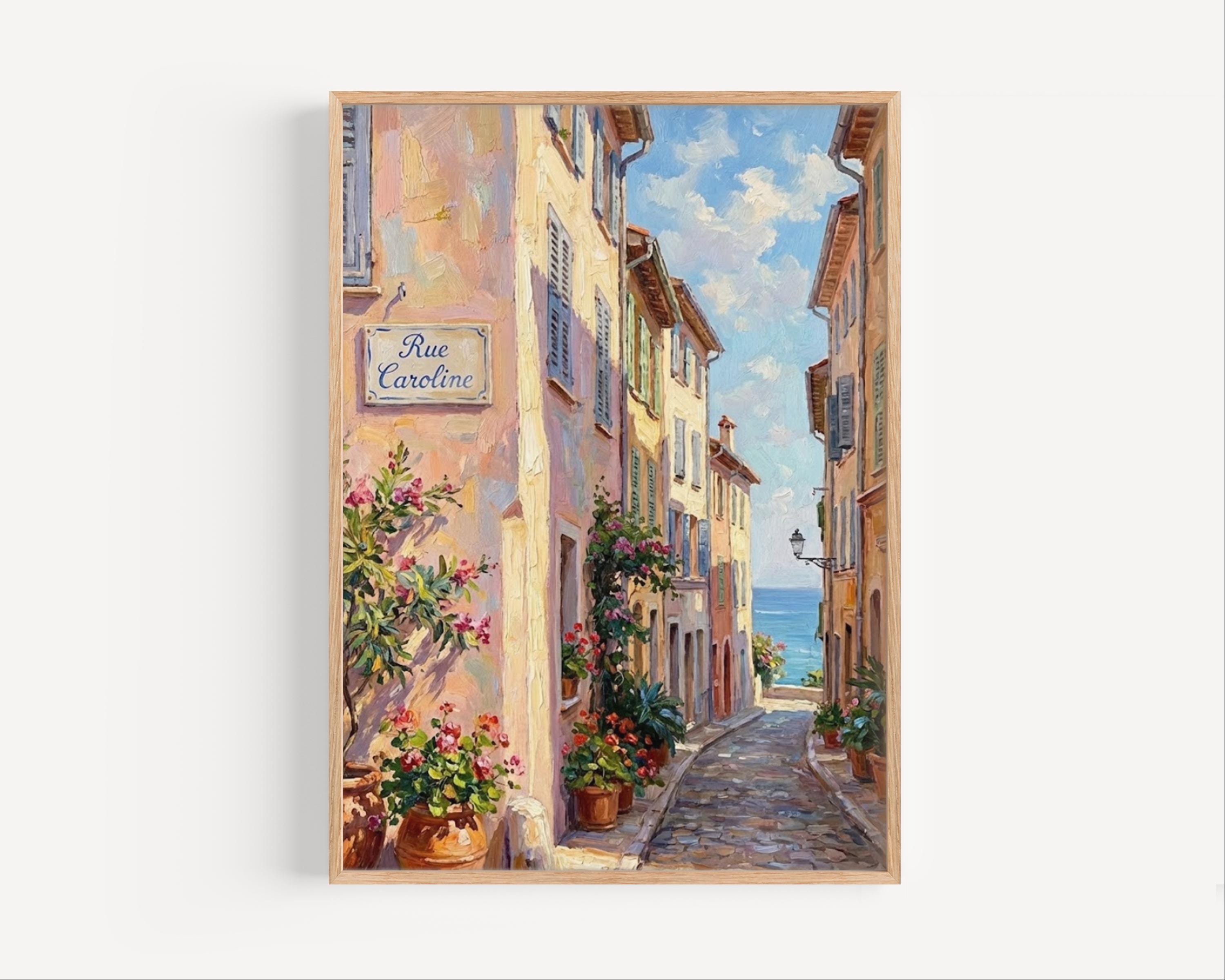 Rue Caroline Wall Art Print: Monte Carlo Monaco Travel Poster