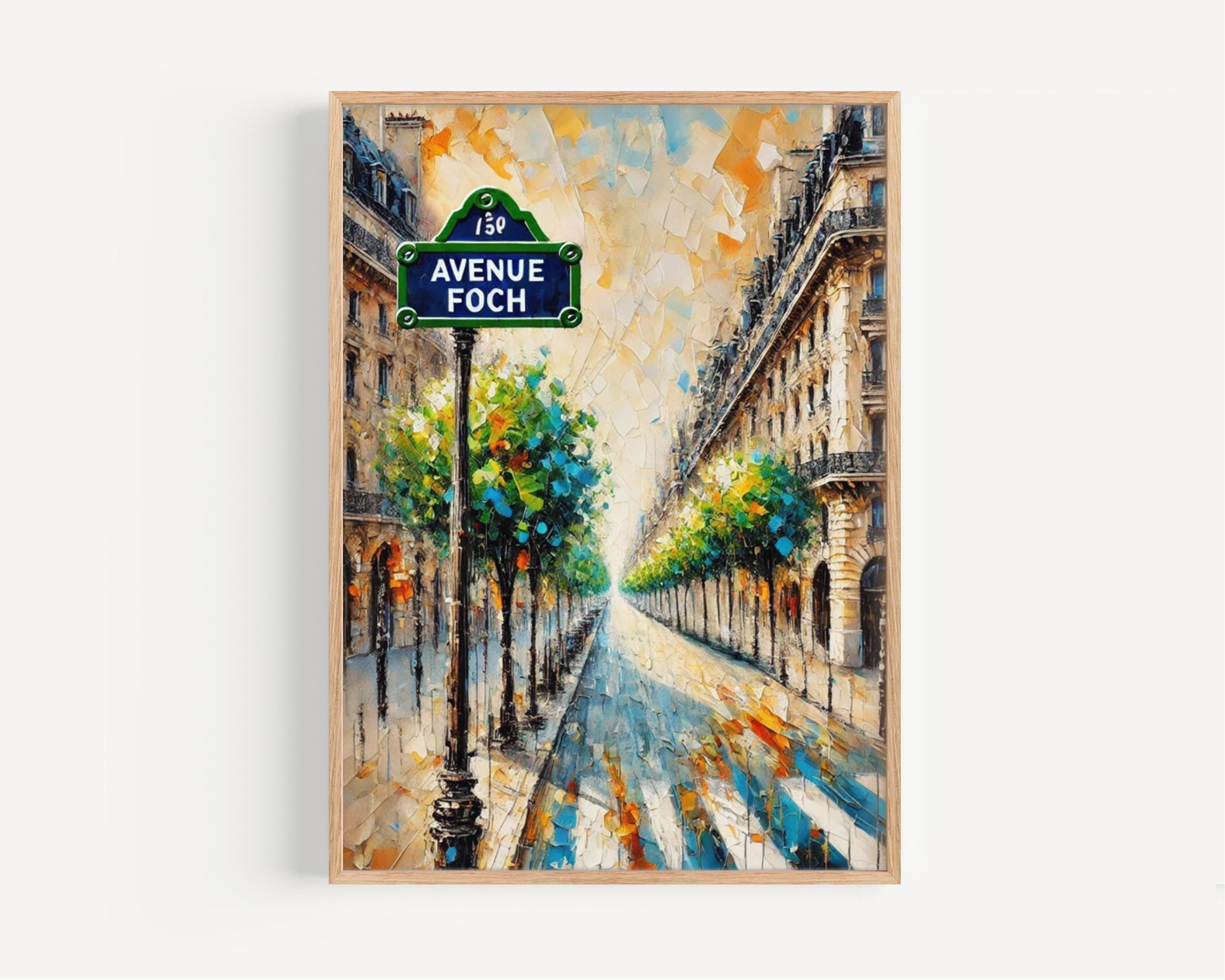 Avenue Foch Wall Art Paris Print France Art Travel Poster French Gift European Elegance | Personalized Street Sign Artwork