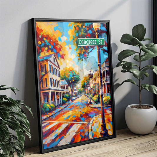 Wall Art Congress St Print Charleston Gift Travel Poster South Carolina Home Decor Housewarming