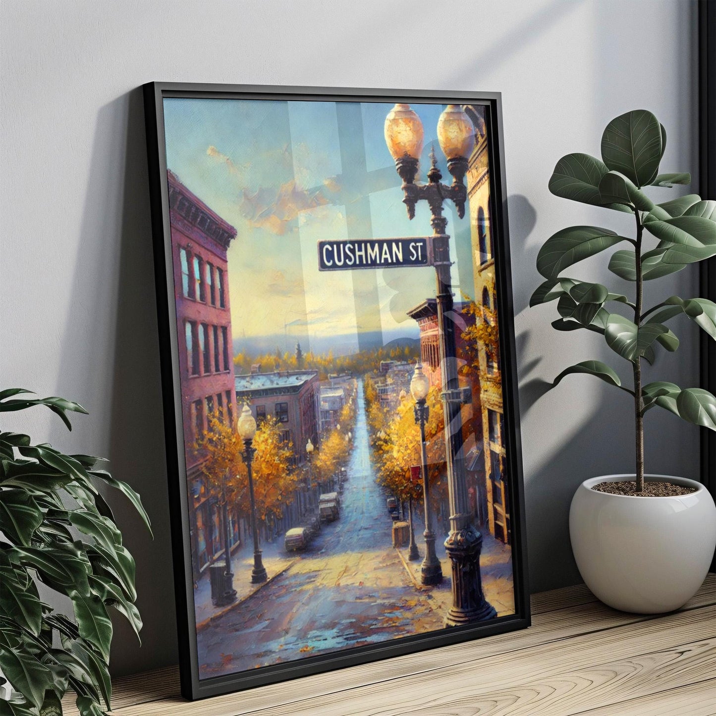 Fairbanks Alaska Print, Cushman Street, Cityscape Travel Poster