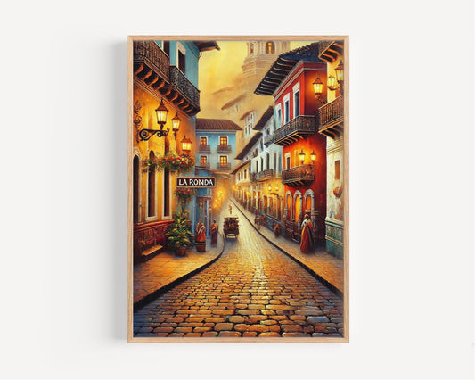 La Ronda Wall Art Quito Print Ecuador Art Travel Souvenir Travel Poster City Gift Housewarming Decor Colonial Charm Fine Art Paper
