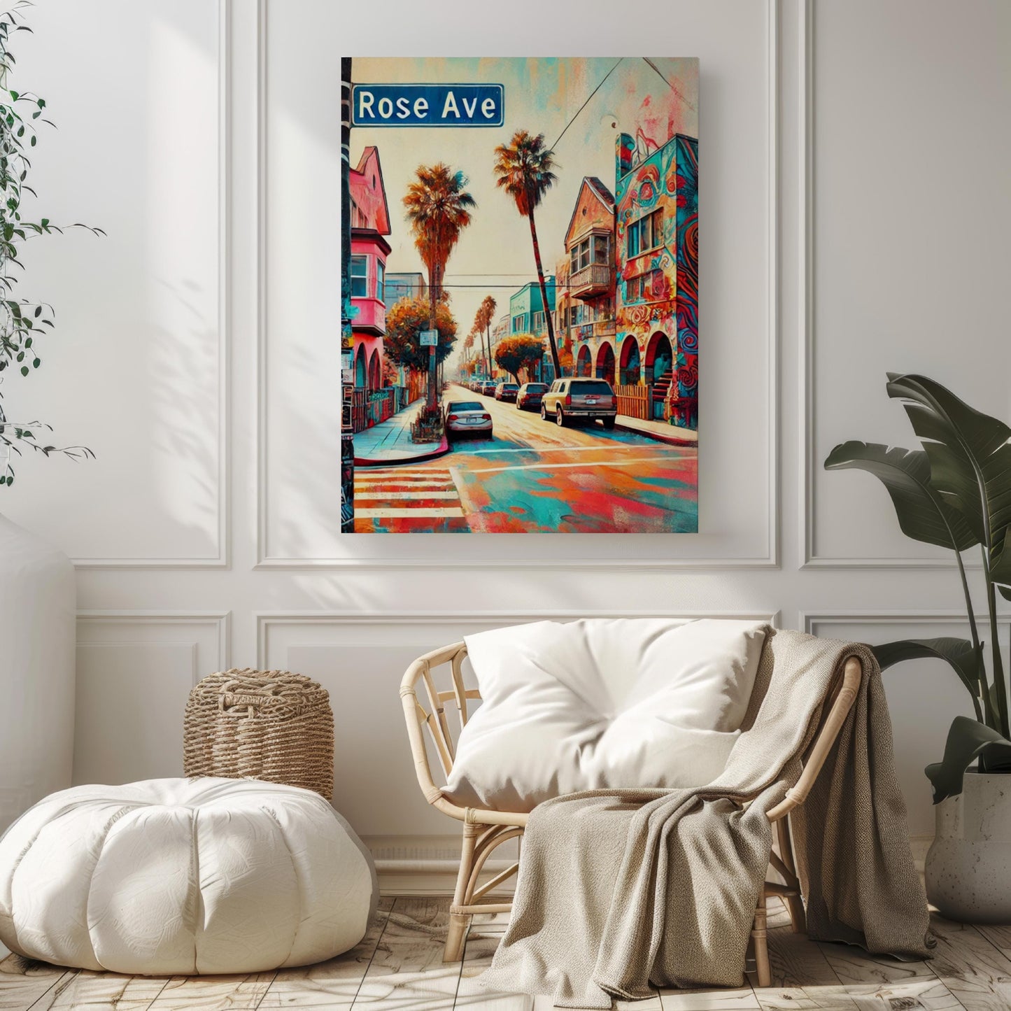 Venice Wall Art Rose Ave Print - California Travel Poster, Venice Gift & Housewarming Decor