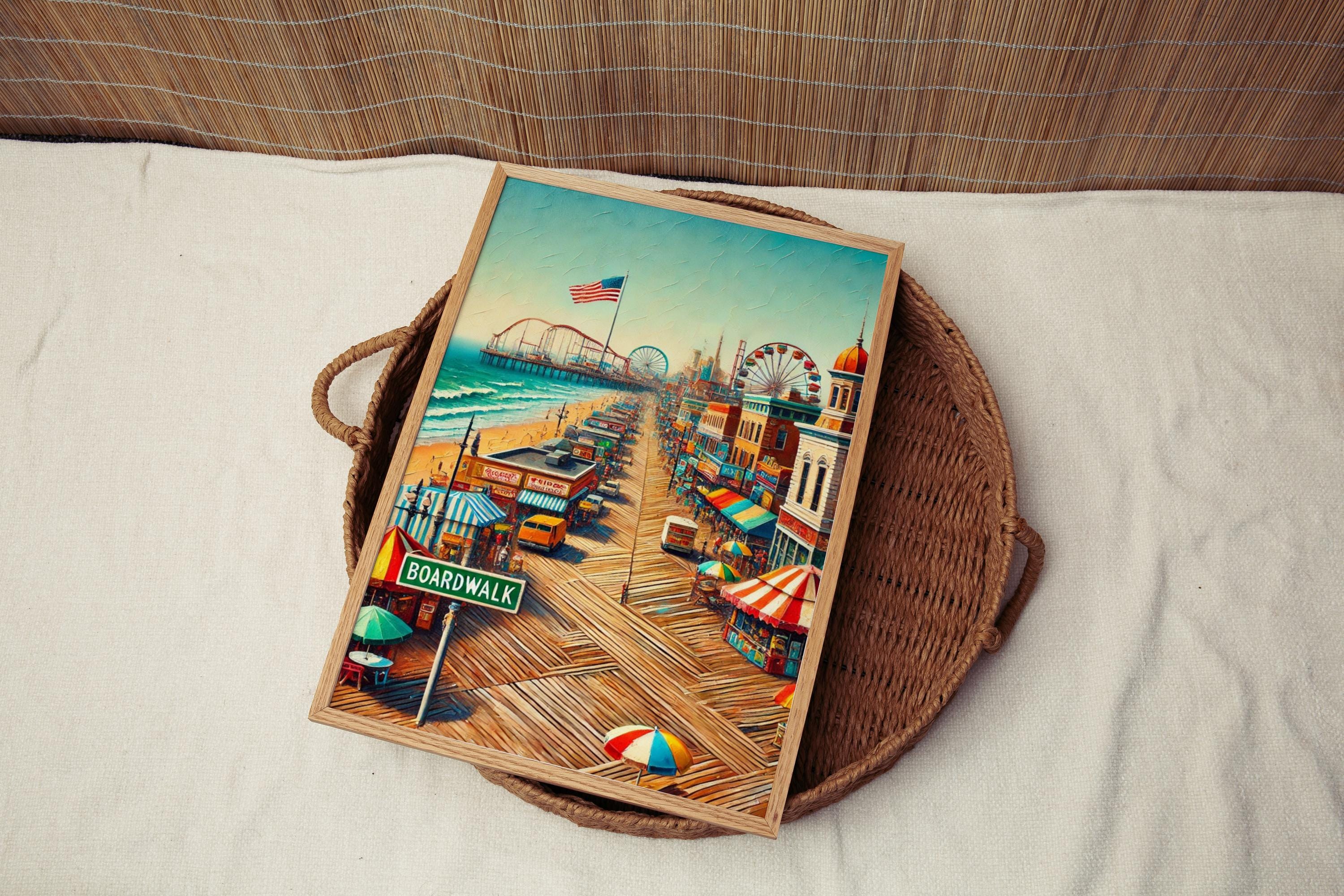 Boardwalk Print Vintage - Atlantic City, New Jersey, USA