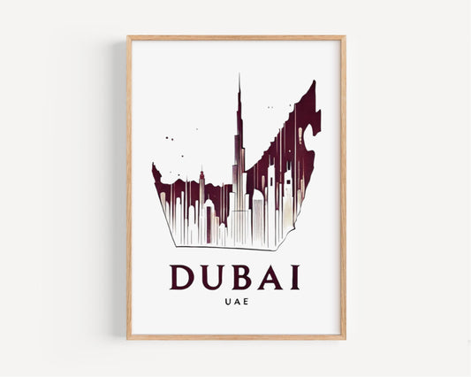 UAE Wall Art Dubai Print Travel Home Decor Unique UAE Gift Housewarming Wall Artwork Poster