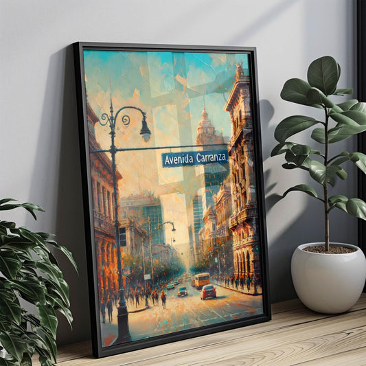 Avenida Carranza Wall Art - San Luis Potosi Travel Print, Mexico Gift & Travel Poster, Mexico Art Home Decor