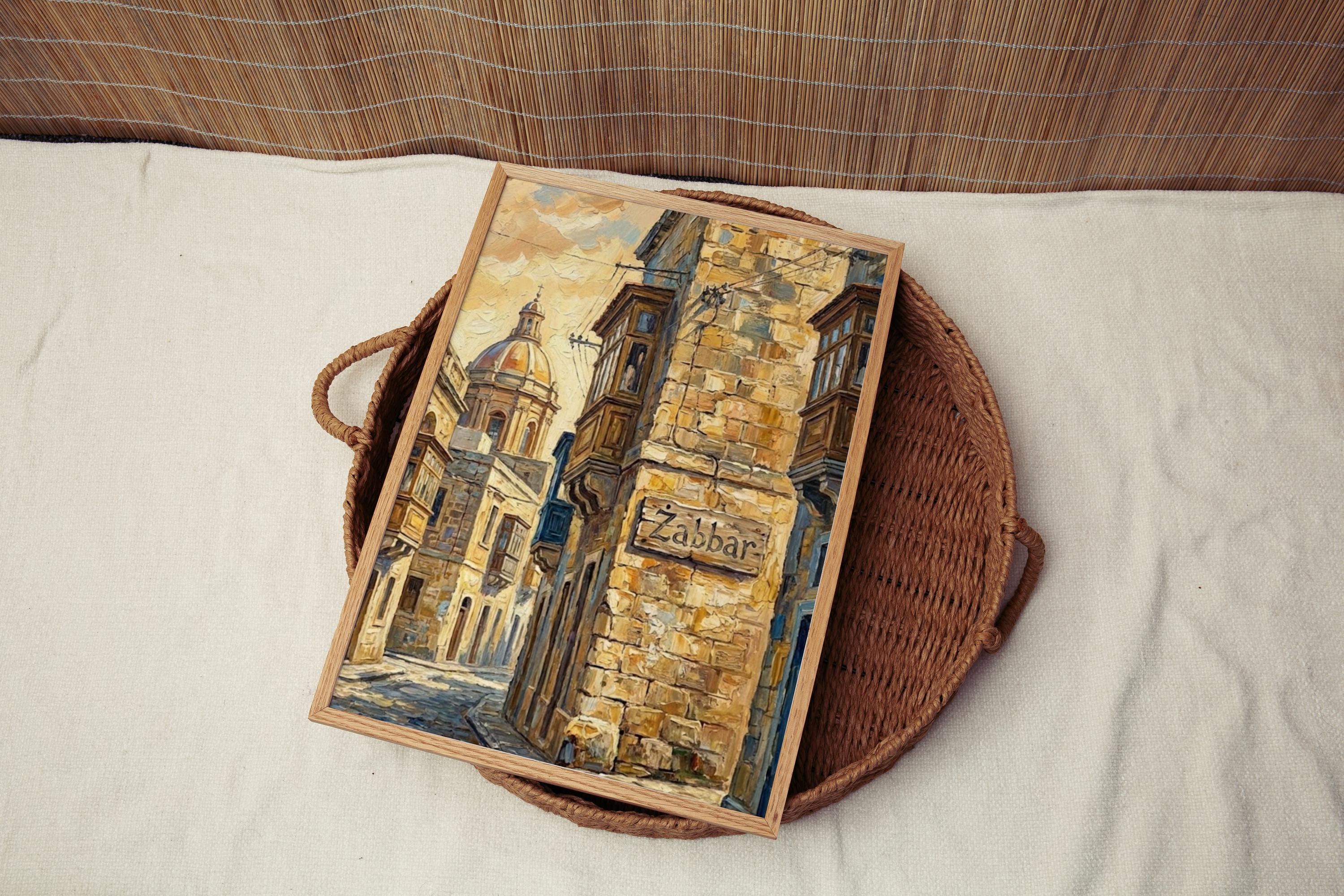 Zabbar Street Sign Art Print: Malta Historic City Travel Poster Decor